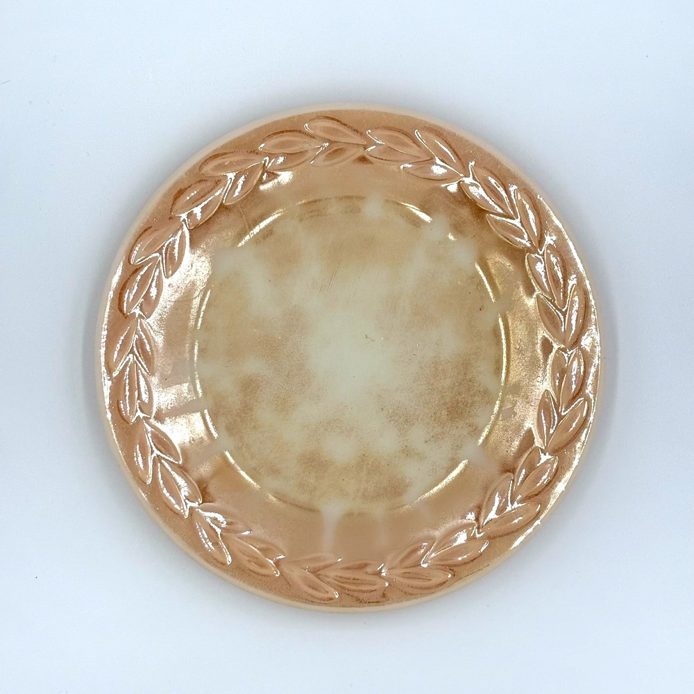 Vintage FIRE-KING‎ Peach Luster Ware Plates, Laurel Pattern, Salad or Dessert